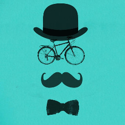 freetoedit moustache hat bycicle